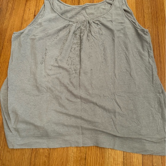 EILEEN FISHER Sequin Light Knit Gray Tank Top Size XL(v) - Picture 3 of 12